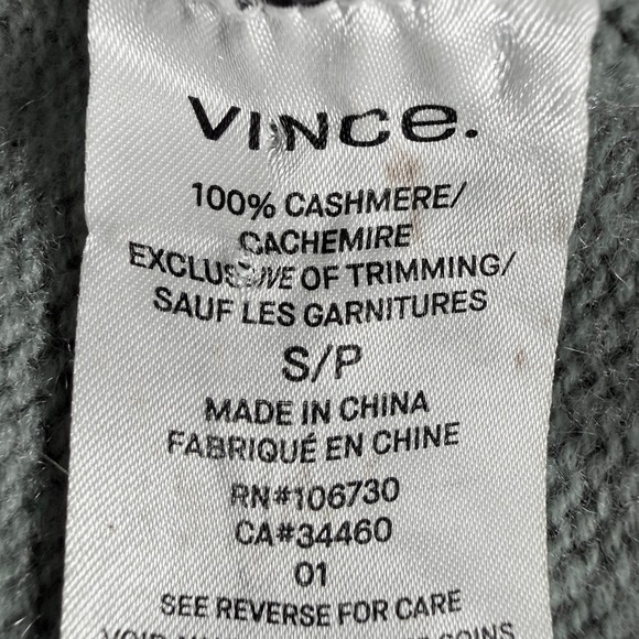 Vince Womens 100% Cashmere Crewneck Sweater Sage Green Small capsule minimalist - Picture 7 of 7